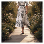 Women’s floral three-quarter sleeve midi dress