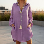 Women’s casual fashion shirt with ripped detailing