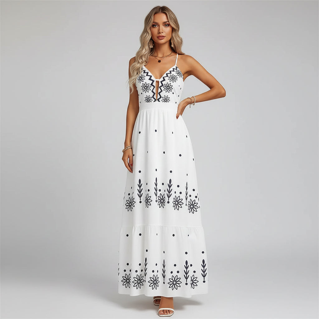 Women’s floral halter maxi dress