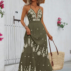 Women’s floral halter maxi dress