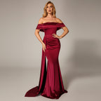 Women's high waist prom evening dress with elegant fitted silhouette